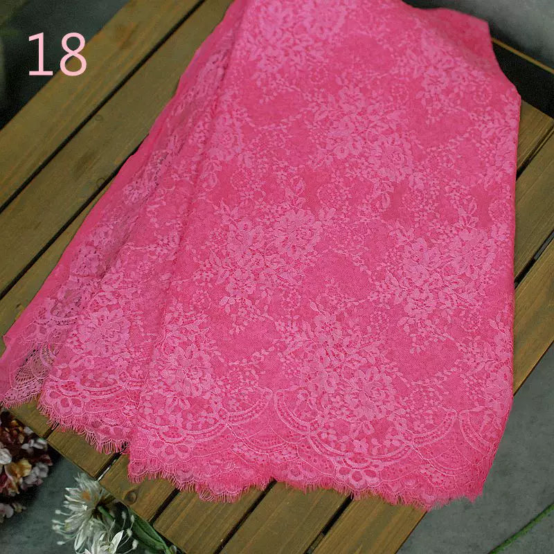 3Meter Exquisite Eyelash Lace 150CM White Lace Fabric Wedding Dress Sexy Lingerie DIY Clothes Accessory Wholesale Prices