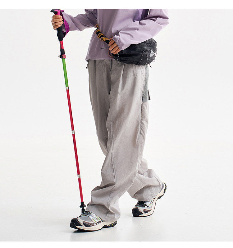 Men Women Splice Fashion Outdoor Loose Casual Lightweight Quick Dry Sports Cargo Baggy Pants Track Trouser Jogger Sweatpants