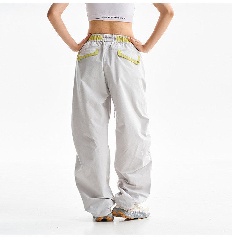 Men Women Splice Fashion Outdoor Loose Casual Lightweight Quick Dry Sports Cargo Baggy Pants Track Trouser Jogger Sweatpants