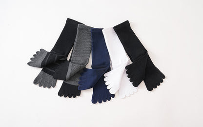 1/5 Pairs Men's Toe Socks Long Compression Sweat-Absorbing Fitness Marathon Hiking Outdoor Basketball Five Finger Sport Socks