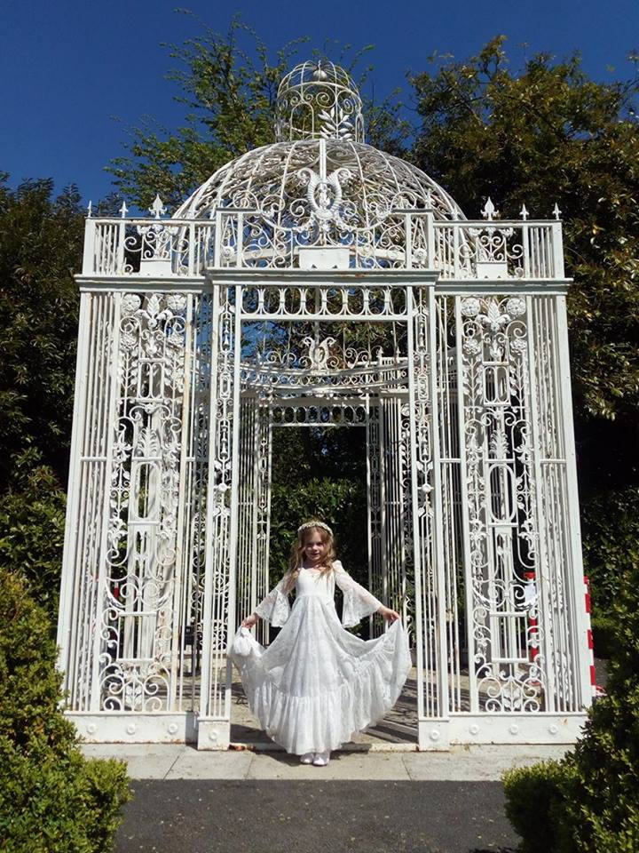 Kids Clothes White Lace Girls Full Sleeve Princess Dress Wedding Fancy Girl Long Dresses Elegant Evening Party Ball Gown 2 to 14