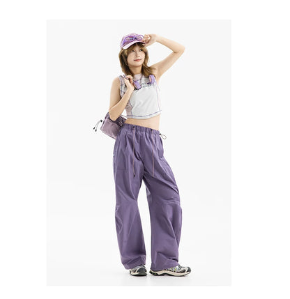 Men Streetwear Fashion Loose Casual Lightweight Quick Dry Sport Pants Women Outdoor Techwear Cargo Baggy Pant Boy Girl Trousers