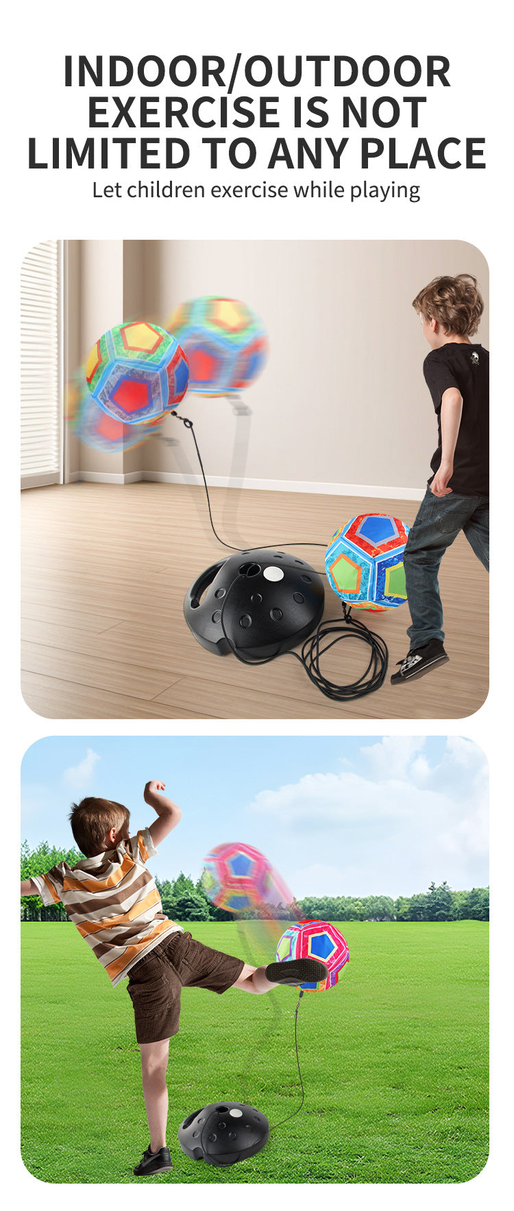 Soccer rebound training set for outdoor exercise parent-child interaction ball bouncing and rebounding rope sports toys Gifts