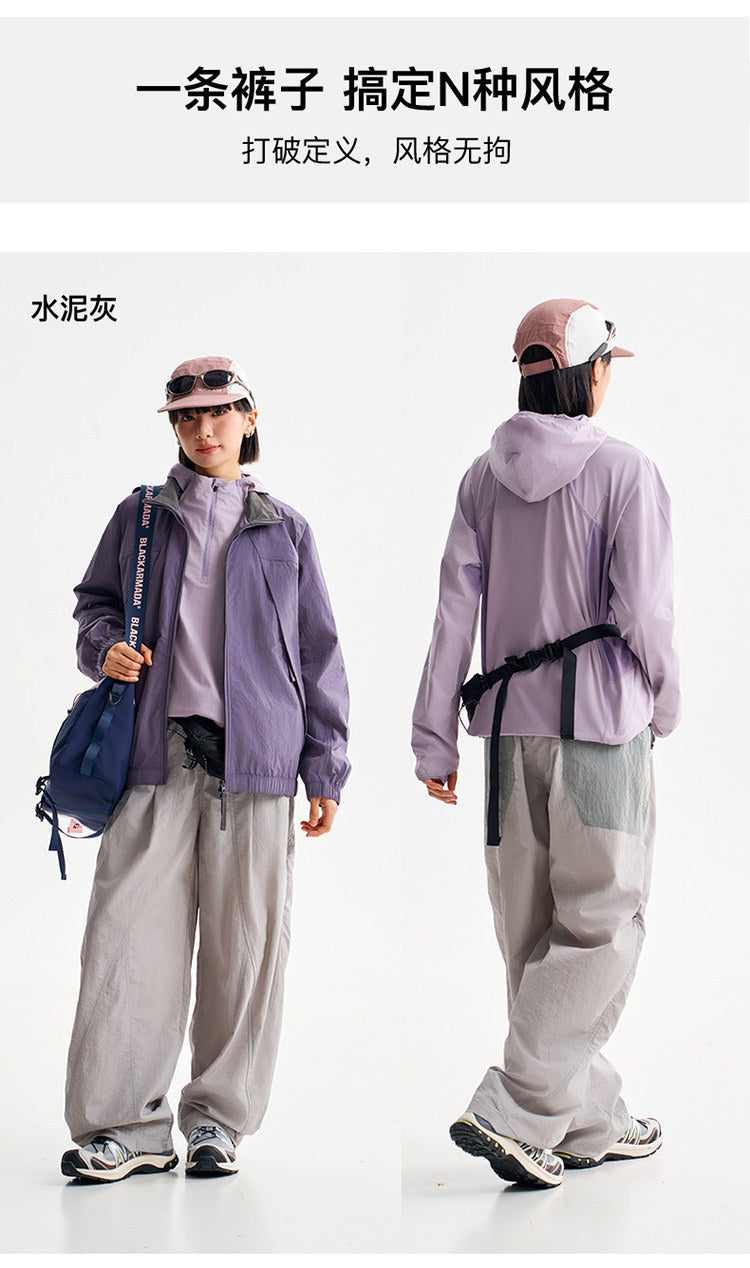 Men Women Splice Fashion Outdoor Loose Casual Lightweight Quick Dry Sports Cargo Baggy Pants Track Trouser Jogger Sweatpants