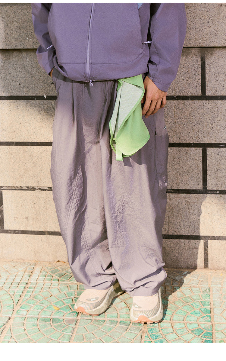 Men Women Splice Fashion Outdoor Loose Casual Lightweight Quick Dry Sports Cargo Baggy Pants Track Trouser Jogger Sweatpants