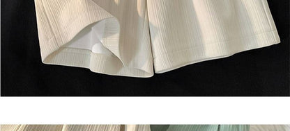 2024 Summer Pregnant Woman Ice Silk Shorts Knee-length Plus Size Maternity Belly Pants Wide Legs Casual Sports Pregnancy Trouser