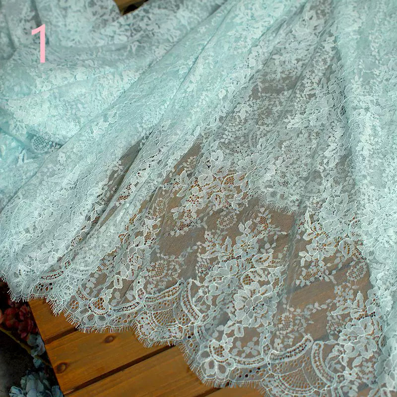 3Meter Exquisite Eyelash Lace 150CM White Lace Fabric Wedding Dress Sexy Lingerie DIY Clothes Accessory Wholesale Prices