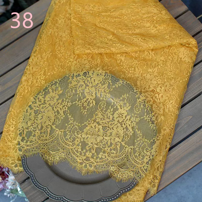 3Meter Exquisite Eyelash Lace 150CM White Lace Fabric Wedding Dress Sexy Lingerie DIY Clothes Accessory Wholesale Prices