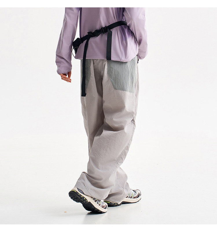 Men Women Splice Fashion Outdoor Loose Casual Lightweight Quick Dry Sports Cargo Baggy Pants Track Trouser Jogger Sweatpants