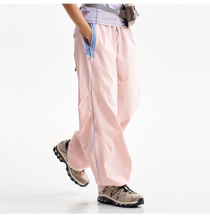 Men Women Splice Fashion Outdoor Loose Casual Lightweight Quick Dry Sports Cargo Baggy Pants Track Trouser Jogger Sweatpants