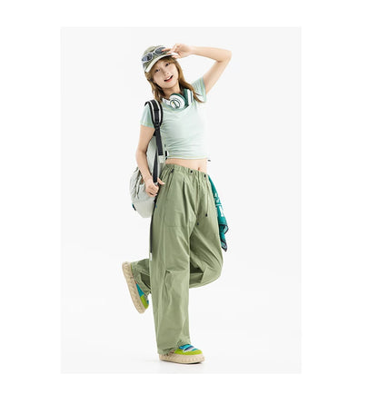Men Streetwear Fashion Loose Casual Lightweight Quick Dry Sport Pants Women Outdoor Techwear Cargo Baggy Pant Boy Girl Trousers