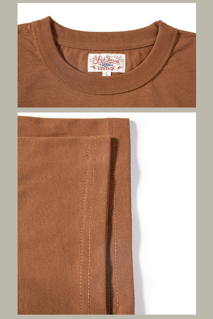 T1-0006 Red Tornado Big US European Size Crew Neck T-Shirts Men 270gsm Heavy  100% Cotton Casual Tee Shirt