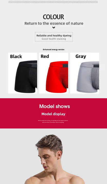 2026 Men Magnetic Therapy Boxer Briefs Breathable Comfortable Underwear with 22 Health Magnets for Blood Circulation L-6XL Size
