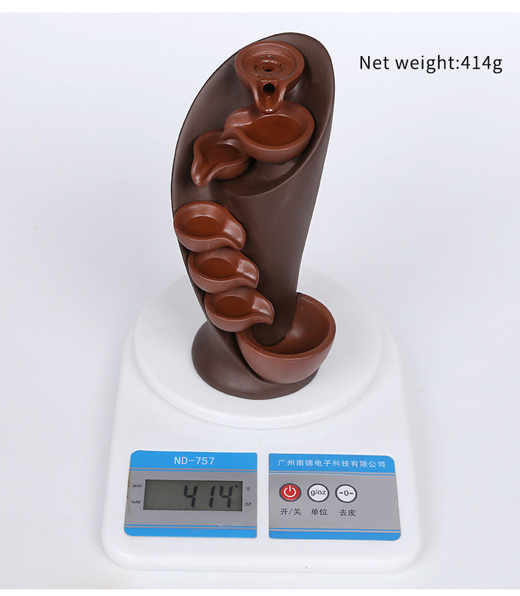 1pc Ceramic Waterfall Incense Burner Backflow Incense Burner Multifunctional Ornament (Without Incense)