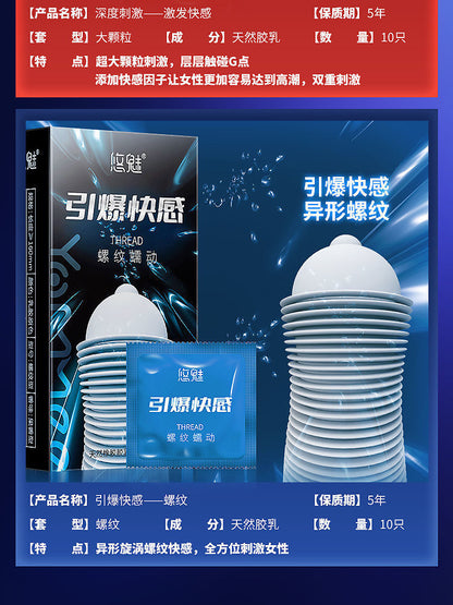 5D Dotted Condoms with Mustache Ribbed G Point Latex Ultra Thin Condom Orgasm Contraceptives Stimulate Vaginal Adults Sex Toys