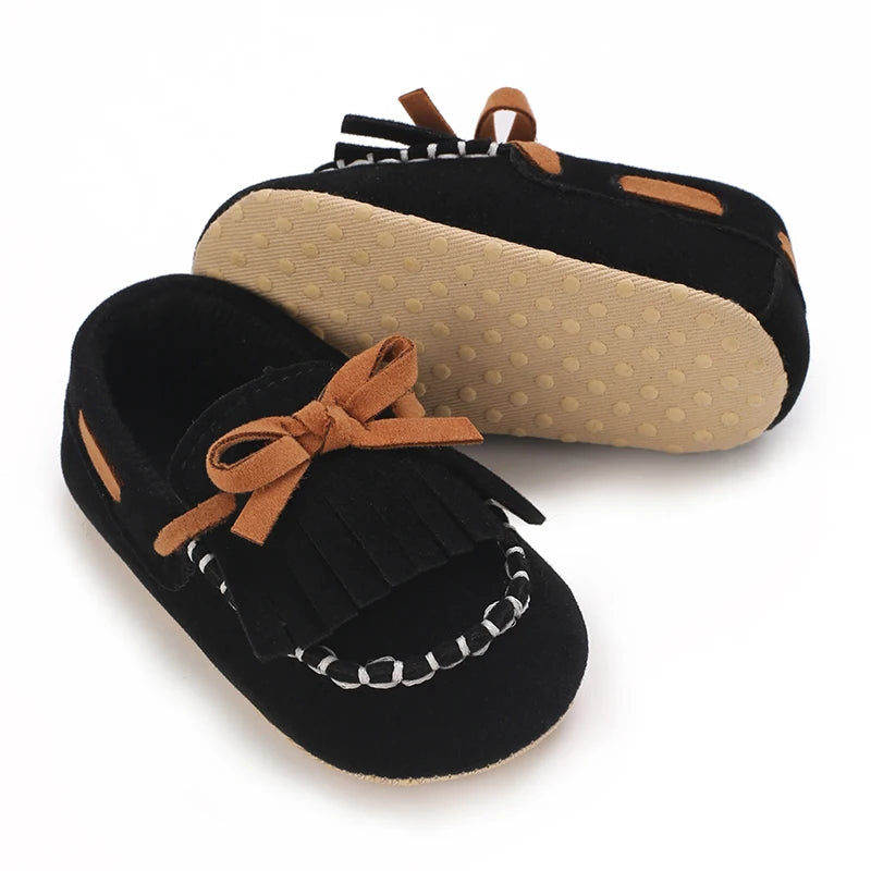 HAIZHIW 0-18M Baptism Newborn Baby Prewalker Girls Boys Casual Shoes Leather Non-Slip Soft-Sole Infant Toddler First Walkers