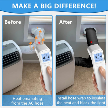 Portable AC Hose Insulation Sleeve Air Conditioner Hose Cover Wrap Fits for 5" & 5.9" Dia Exhaust Hose with 3 Adjustable Straps