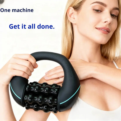 Rolling Percussive Massager, 5-Speed Spin Whole Body Relief, Deep Tissue Muscle Recovery Roller Stick for Leg Foot Calf Massager