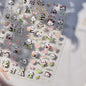 Lovely Animal Graffiti Cat Claw Rabbit Bunny Bear Dog Flower Fruit Dim Sum Candy Sunflower Adhesive 5D Nail Art Stickers Decal