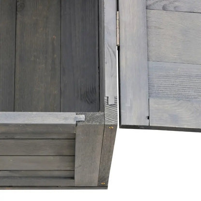 Enclosed House Cage Habitat for Small Animals Turtles with 2 Spaces 91 X 60.5 X 32 cm Solid Wood Gray