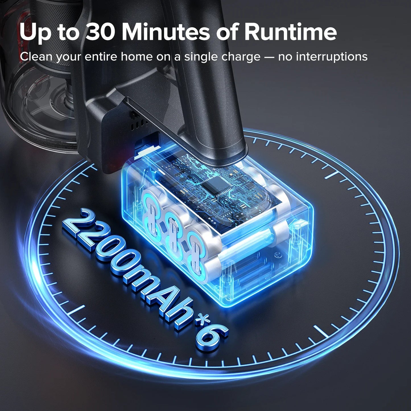 Lubluelu P7 300W/35KPA Cordless Vacuum Cleaner, 30Mins Self-Standing Vacuum Cleaners for Home, Anti-Tangle Stick Vacuum
