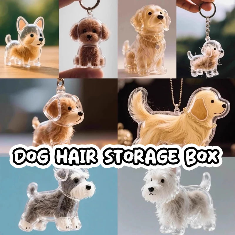 New Clear Puppy Hair Memorial Keepsake Capsule Pet's Dog Fur Container DIY Pendant Keychain Decor Pet Lovers Home Display Gifts