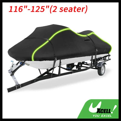 UXCELL 116"-125" Fits Jet Ski Cover 300D Duty Oxford Anti-UV Waterproof Trailerable PWC Cover for Yamaha for SeaDoo for Kawasaki