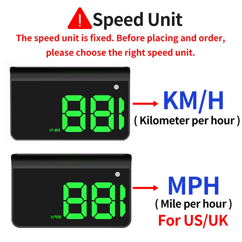 KWHUD HUD Head-up Display Car GPS Digital Speedometer Universal Speed Windshield Projector Plug&Play Auto Electronic Devices