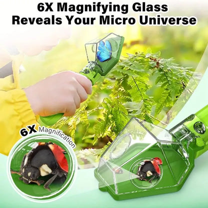 Outdoor Bug Catcher and Viewer 6X Observation Magnifier, Safe Backyard Exploration Insect Catcher for Nature Learning