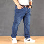 47-160KG Plus Size Men's Jeans Autumn Spring Black Blue Pants Straight Business Loose Long Trousers Cotton Jeans Male Clothing