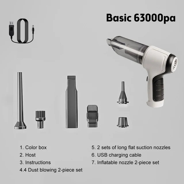 Car Wireless Vacuum Cleaner Portable Handheld120W Blowable Cordless Home Appliance Vacuum Home & Car Dual Use Mini VacuumCleaner