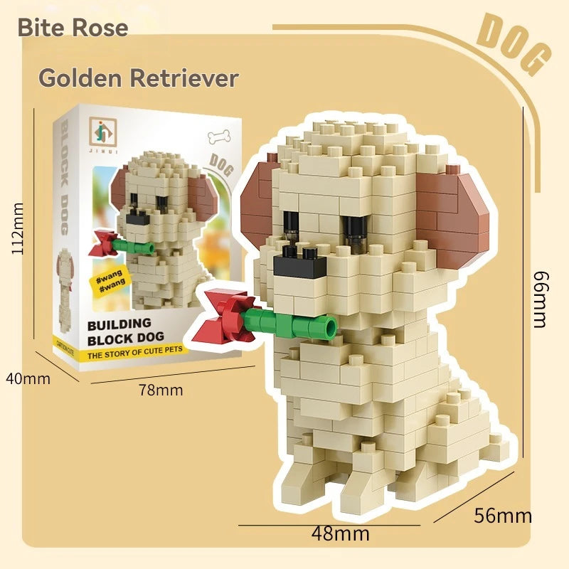 DIY Creative Micro Building Blocks Set  Dogs  Cartoon Character Models DIY Educational Toys For Children Birthday Gift
