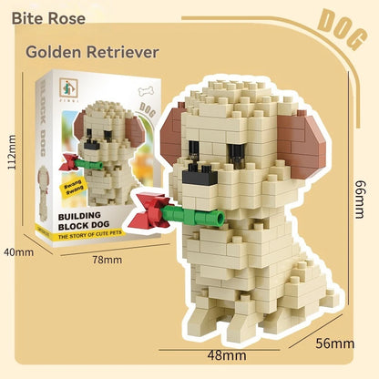 DIY Creative Micro Building Blocks Set  Dogs  Cartoon Character Models DIY Educational Toys For Children Birthday Gift