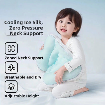 New Reversible Pillow Breathable Comfortable Newborn Pillow Green Soft Sleep Pillow Children