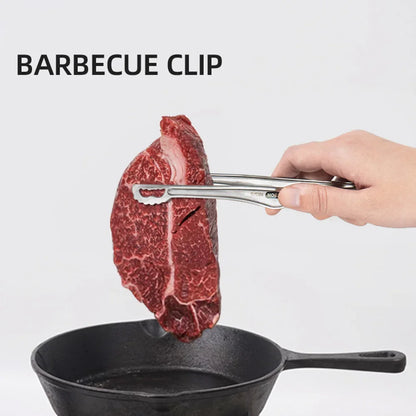 NOBANA Camping Clip Stainless Steel Kitchen Beef Food Tongs Ultralight Heat-Resistant Reusable Camping Cookware for BBQ Picnic