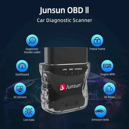Junsun Auto Scanner Mini ELM327 Bluetooth Adapter OBD2 Car Diagnostic Tool Scanning Tool Android/IOS Car DVD Accessories