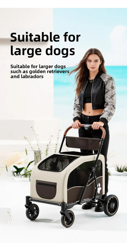 Medium Large Senior Dog Multifunction Pet Stroller Outdoor Travel Portable Foldable Stroller for Dog Pet Trolley Pet Stroller