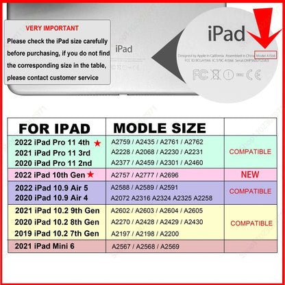 With Pencil Holder Case for iPad A16 A19 12th 11th 2026 Air11 13 Air8 M4 M3 M2 Pro11 12.9 13 M4 M5 Air4 5 10 9 8 7 9.7 10.2 10.5