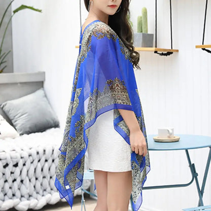 Women Shawl Cashew Print Beads Ladies Loose-fitting Sexy Cover Up for Vacation Woman Scarf Ladies Shawl