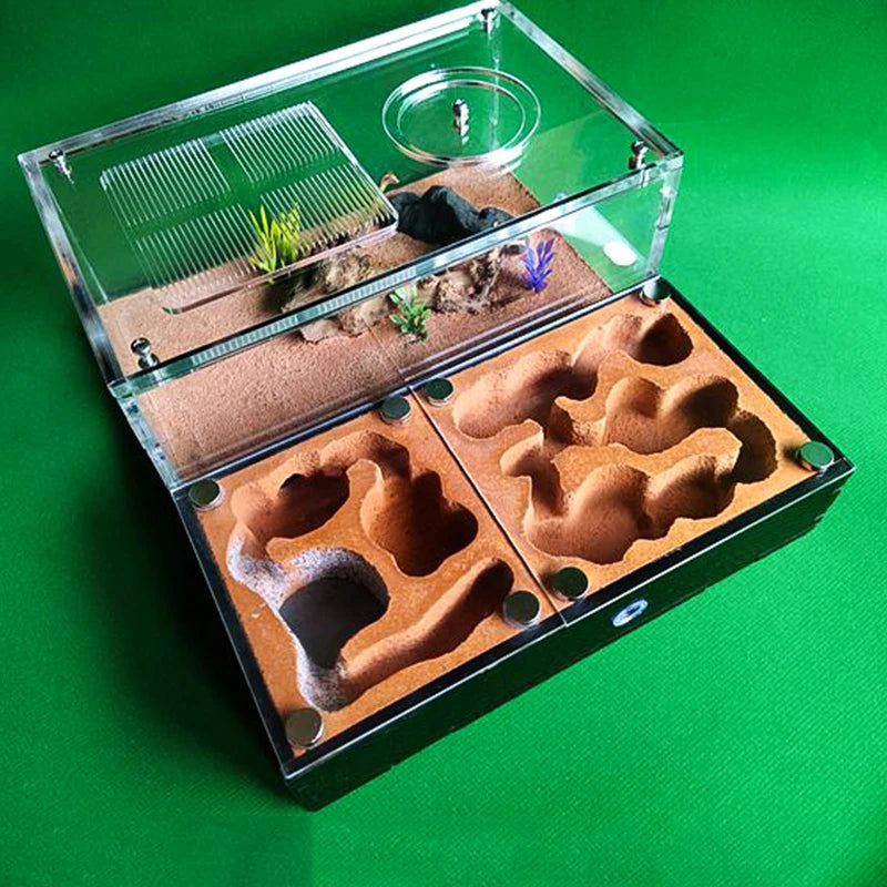 Concrete Ant Farm House Super Large Yellow Mud Ant Nest Gypsum Pet Anthill Insect Castle M Workshop Ant House with Hunting Area