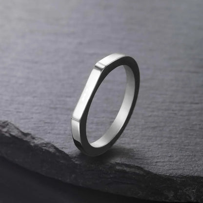 Couple Engrave Name Finger Ring Personalized Custom Gift For Woman Men Wedding Marry Love Silver Color Stainless Steel Jewelry