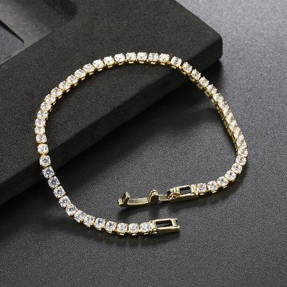 Fashion Multicolor Tennis Bracelet for Women 2.5/3/4/5mm Zirconia Charm Designer Tennis Chain Men Bracelet Wedding Jewelry KC128