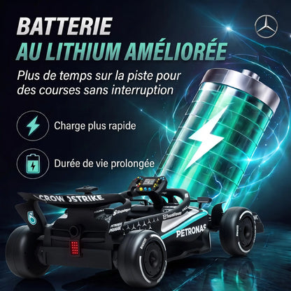12-valve electric kart for children, electric car delivered with 2 motors, remote control, three-speed electric kart, black