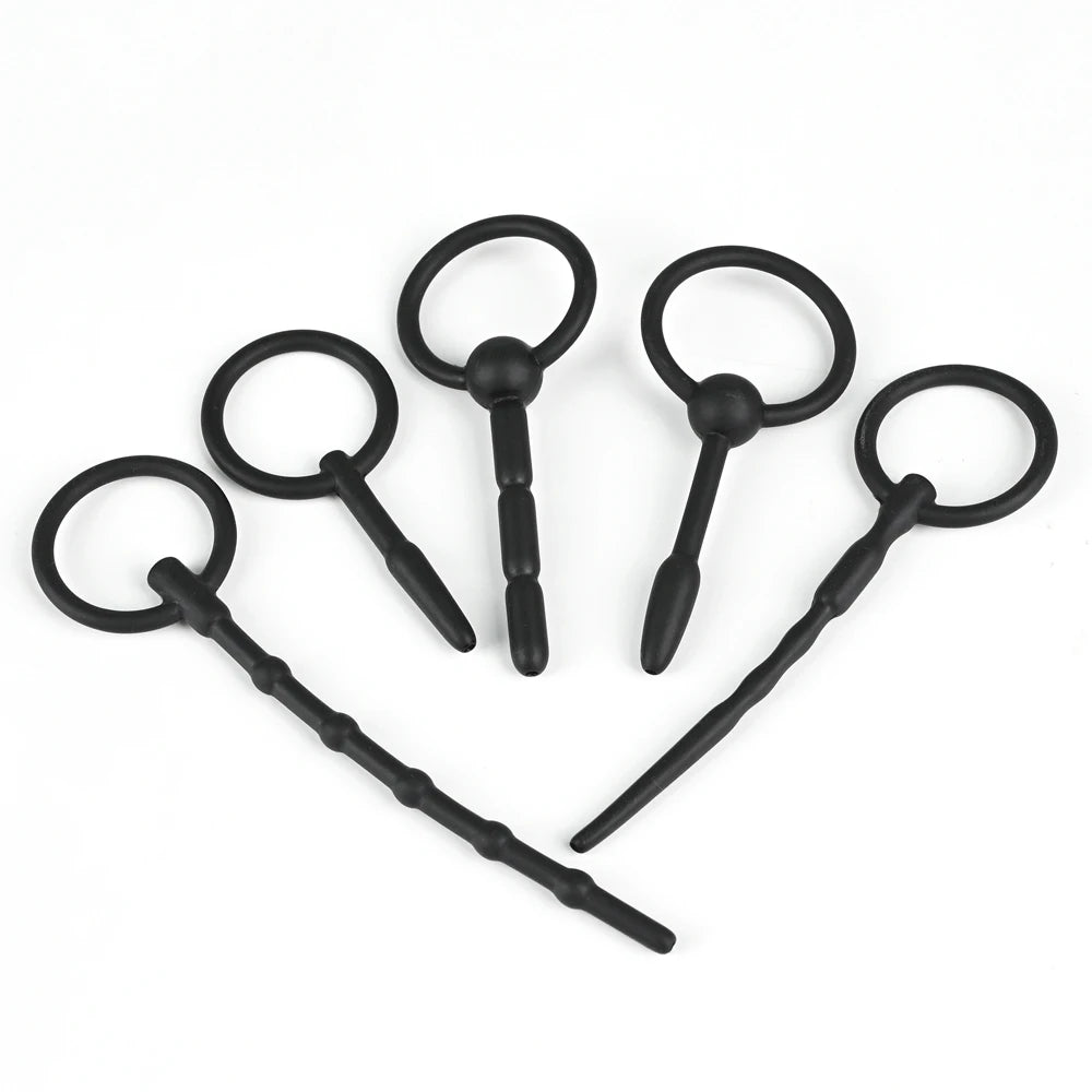 5 Sizes Soft Silicone Urethral Dilator Horse Eye Stick Penis Rod Male Masturbation Blockage Stimulator Catheter Sex Toys for Men