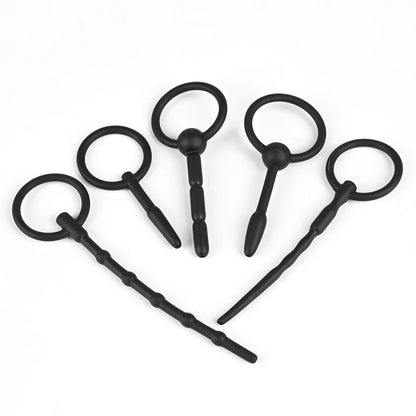 5 Sizes Soft Silicone Urethral Dilator Horse Eye Stick Penis Rod Male Masturbation Blockage Stimulator Catheter Sex Toys for Men
