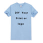 EU size 100% pure cotton custom T-shirt front and back team school uniform store logo text photo for men's personalized high-end