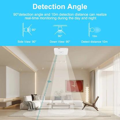 Tuya Zigbee/WiFi Smart Human Presence Sensor 24Ghz MmWave Radar Detection Luminance/Distance Support Home Assistant