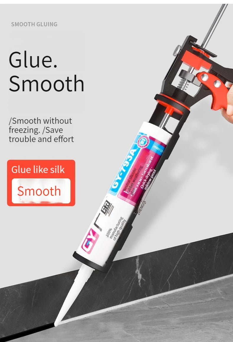 High Quality Glass Glue Gun Manual Universal 360 ° Rotatable Glue Gun Labor-saving Household Sealing Tool Structural Glue Gun