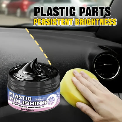 Plastic Polish Paste, Multi-Functional Dashboard Tire Sofa Repair Cream, Long-Lasting Gloss, Car Interior Vinyl Scratch Remover