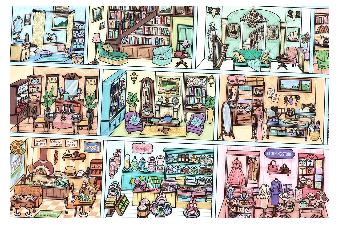 Kawaii College of Fine Arts 3D Candy Apartment Landscape Sticker  DIY Pocket Cabin Scene festival gift